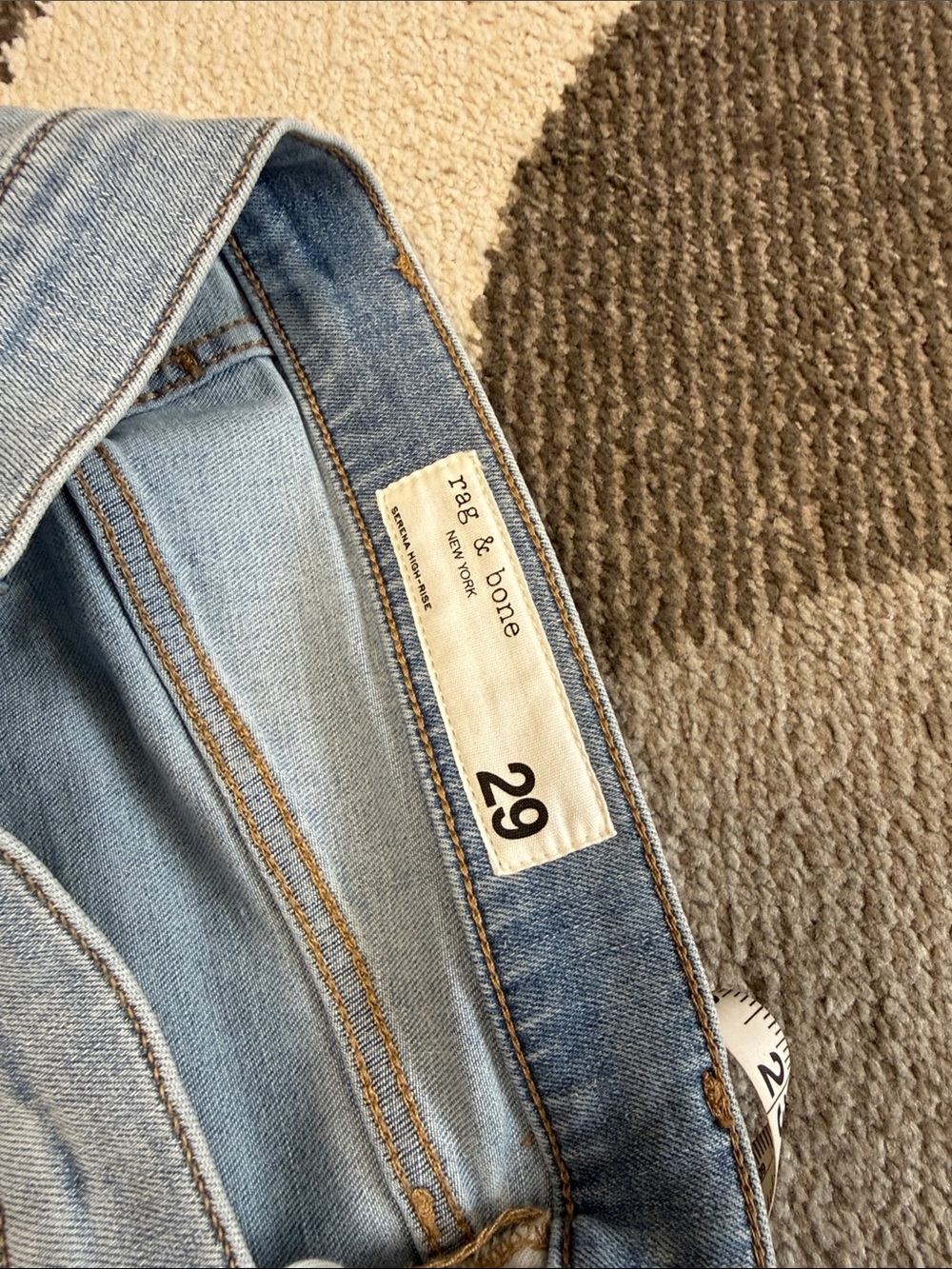 New rag & bone Light Blue Wide-Leg Jeans - Picture 4 of 8